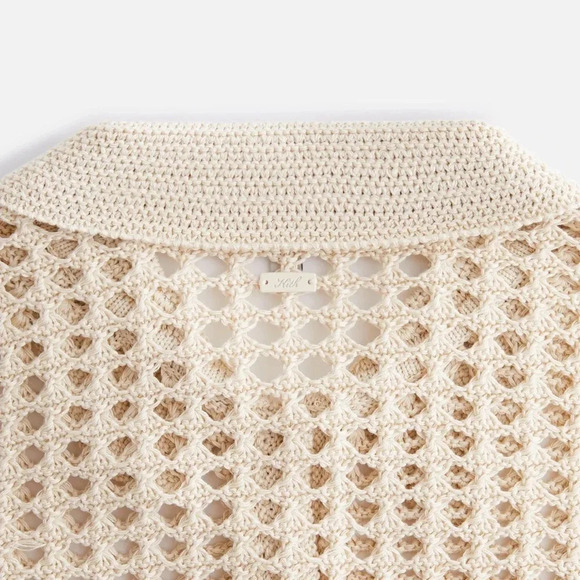 NWT Kith Rhea SET Polo Top and Skirt Crochet Knit Beige Tan 2024 NEW Mini Veil - Picture 9 of 12